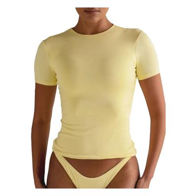 Damen Rundhalsshirt mit kurzen Ärmeln für Schwimmen Image