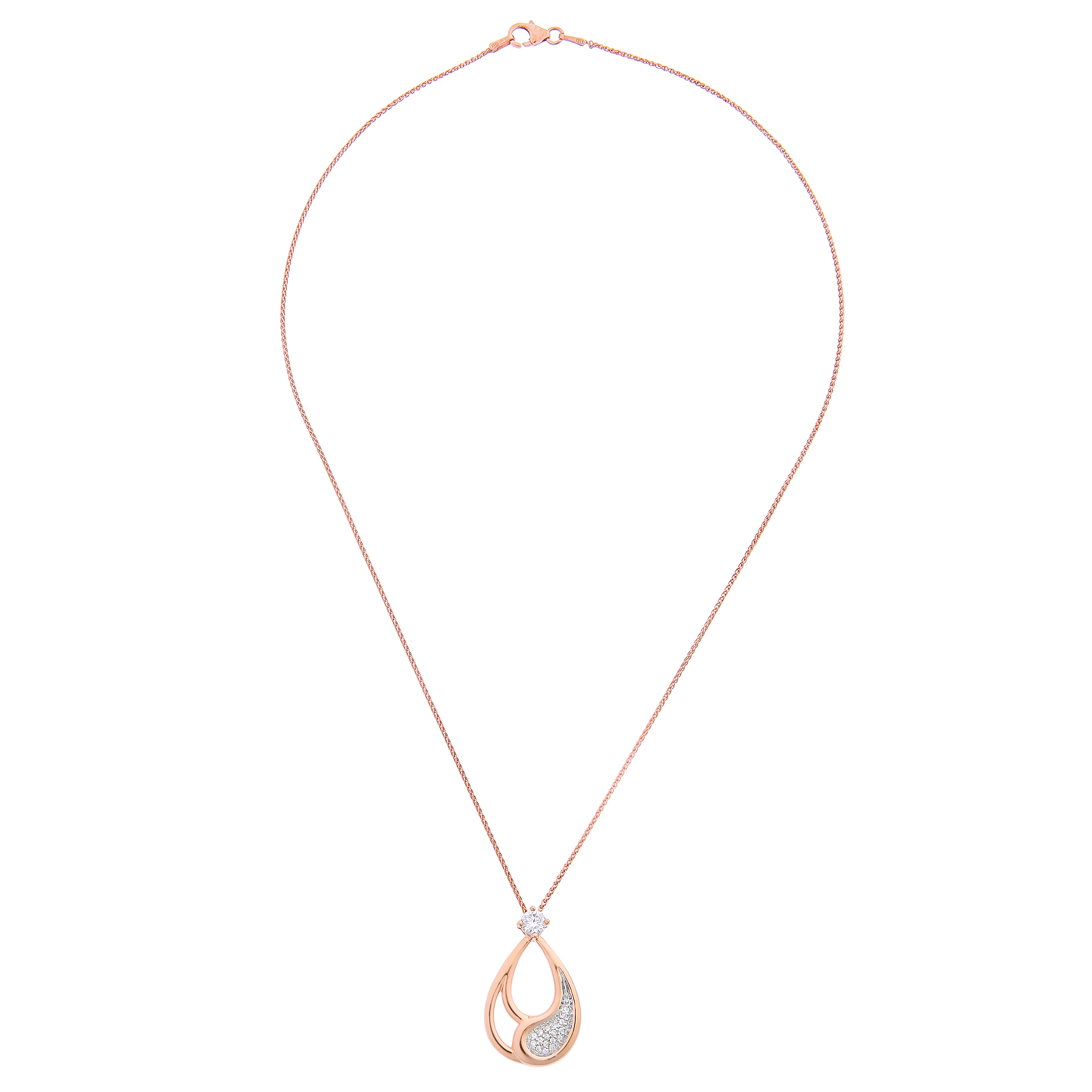 Orphelia 'Minna' Damen 925 Sterling Silber Kette mit Anhänger - Rose ZH-7228 Image