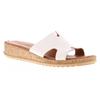 Hush Puppies Damen Sandalen Niedrige Keil-Eloise Leder Schlupfschuhe weiß