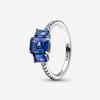 Pandora 'Blaue Rechteckige' Damen 925 Sterling Silber Ring - Silber 192389C01