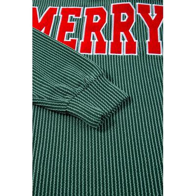 Azura Exchange Evergreen Kordel MERRY Grafik Langarmoberteil und Shorts Set Image