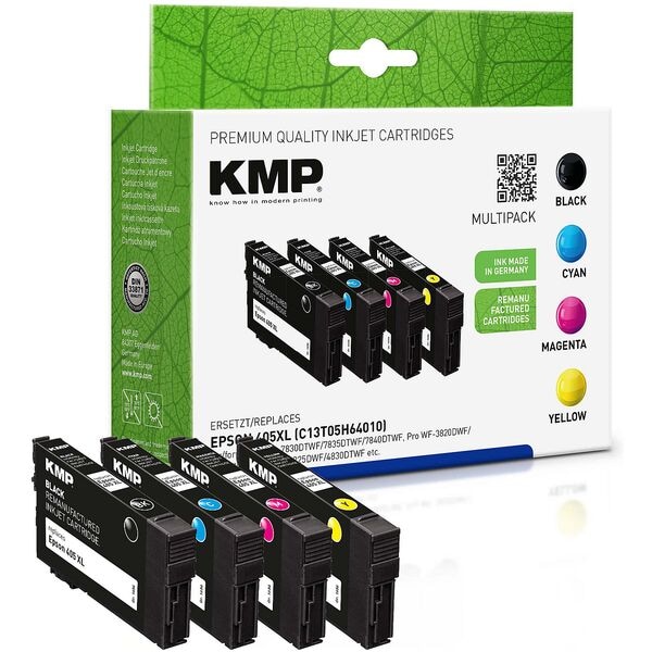 KMP Tintenpatronen-Set ersetzt Epson »405XL BK/CMY« schwarz, cyan, magenta, gelb schwarz Image