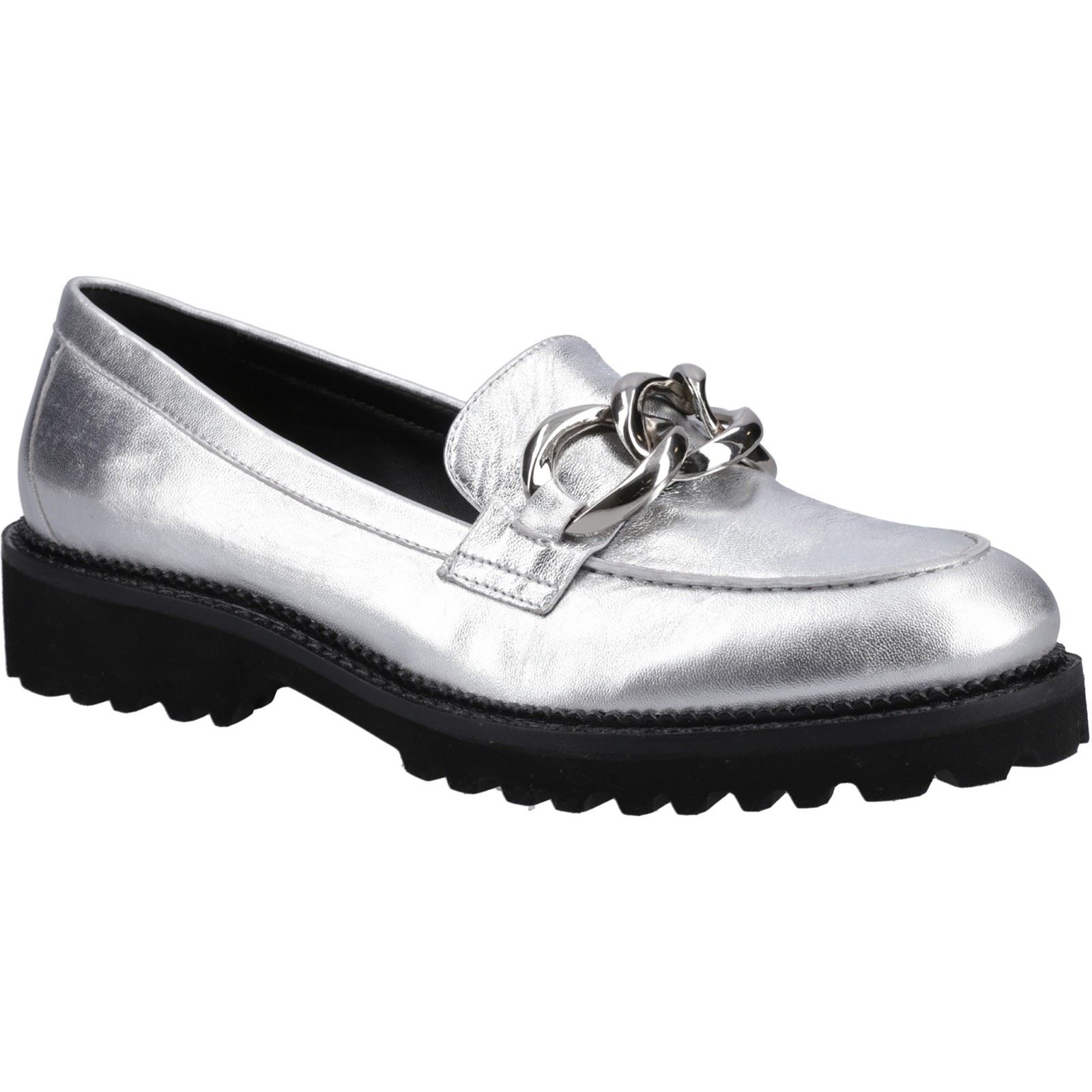 Hush Puppies Gianna Leder Damen Silber Slipper