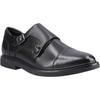 Hush Puppies Kane Leder Herren Schwarze Doppelschnallen-Schuhe
