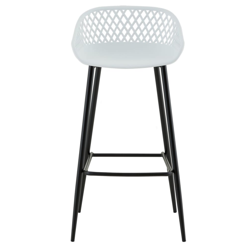 Tabourets de bar coque (x2) avec accoudoirs, blanc/noir