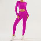 Per donna 2 Pezzi Tuta da yoga Abiti da salotto Autunno Tinta unica Completo Abbigliamento Nero Rosso Allenamento in Palestra Vita Alta Elastico Traspirante Manica Lunga Sport Abbigliamento sportivo