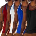 Canotta da uomo in 4 pezzi, canottiera senza maniche, senza maniche, scollo a U, scollo tondo, estivo, tinta unita, tinta unita, alla moda, sportivo, classico, tinta unita, strada, casual, sportivo,