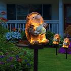 1 pz luci da giardino solari per esterni lampada in resina a forma di animale riccio spina di terra luce a LED per prato giardino cortile impermeabile festa di Halloween Natale percorso decorazione