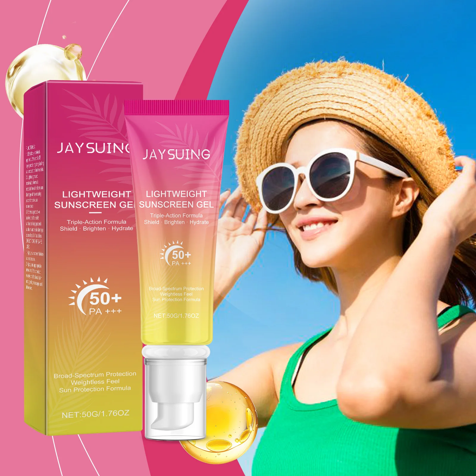 Sonnenschutzcreme, atmungsaktiv, leicht, für den Sommer, Ölkontrolle, erfrischend, spendet Feuchtigkeit, gleichmäßiger Hautton, UV-Isolierung, Sonnenschutzlotion Image