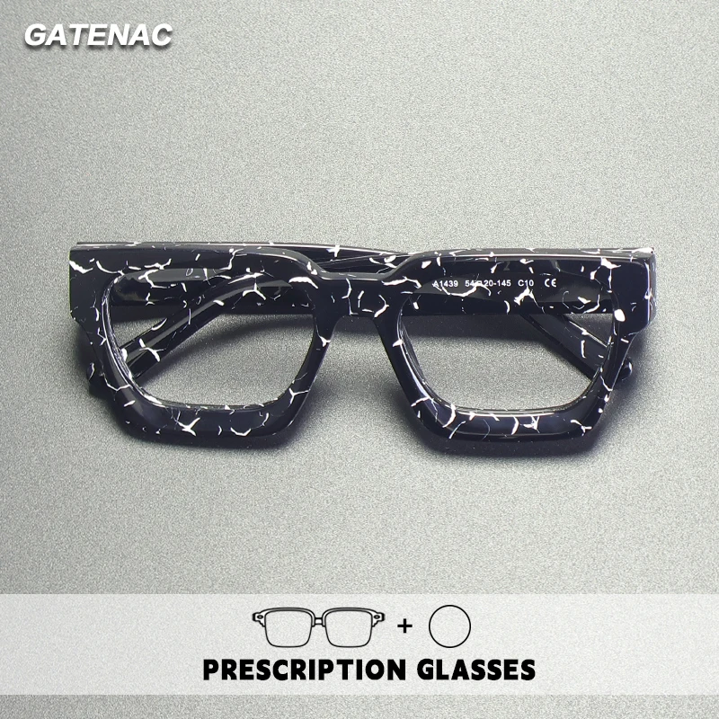 Gatenac Acetat Lesebrille Handgemachte Photochrome Anti Blau Licht Brillen Rahmen Männer Progressive Myopie Brillen Image