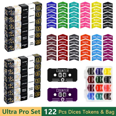 Lot MTG Counter Dice Black Shield Life Counter Ability Schlüsselwörter Tokens Kreaturstatten für Magic The Gathering Pokemon TCG Image