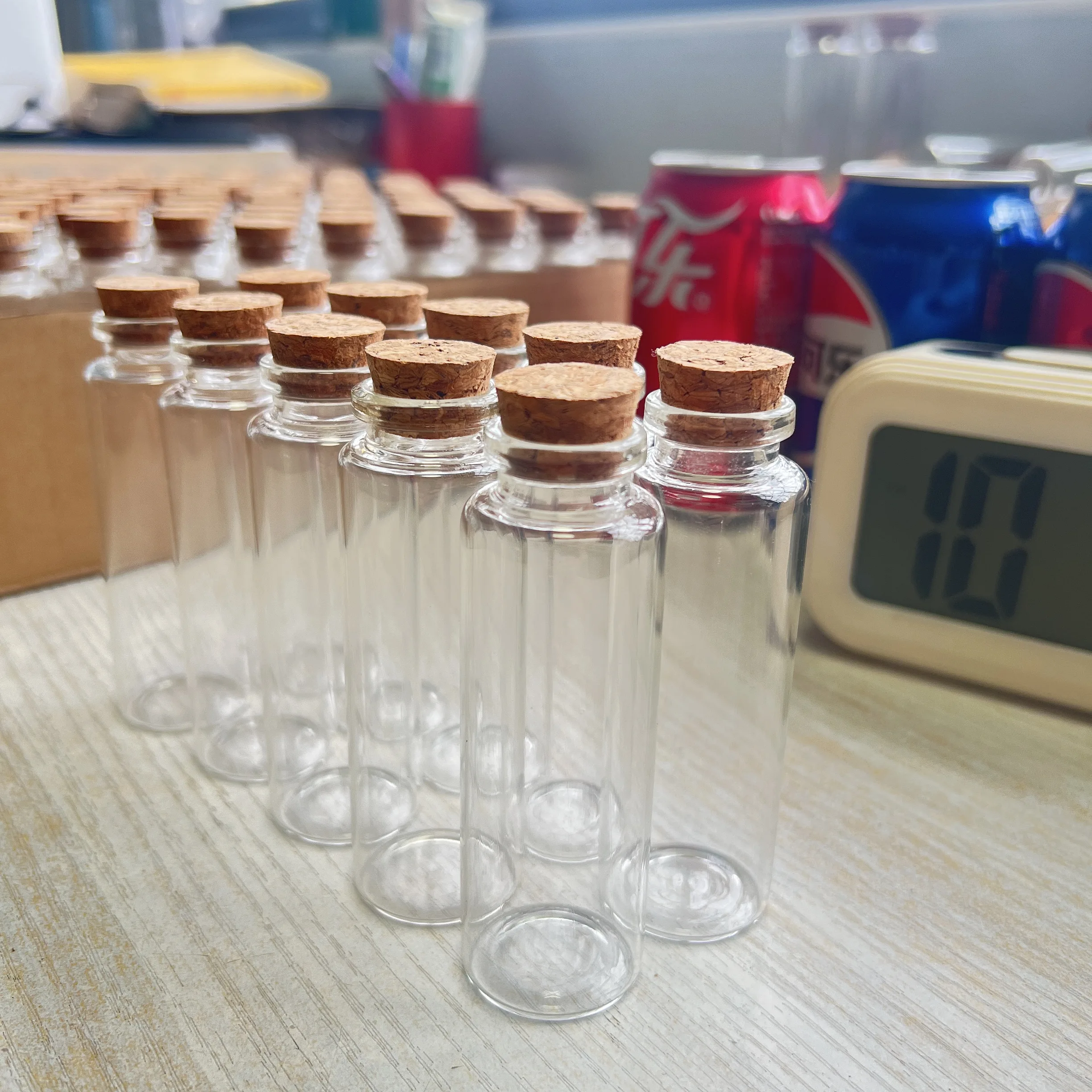 10/24 Stück 45 ml Glasflasche 16×30×90 mm Dekor Wunschgläser Kork Winzige Samen Behälter Fläschchen DIY Basteldosen Hochzeitsgeschenk Image
