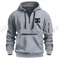 Nuovo abbigliamento sportivo con cappuccio da uomo per l'autunno e l'inverno 2025, pullover casual da pesca all'aperto con tasca multi-cerniera a maniche lunghe