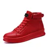 Mode Luxus männer Rot High Top Sneakers PU Leder Casual Turnschuhe Männer Flache Designer Schuhe Atmungs Hip Hop Sport Schuhe mann