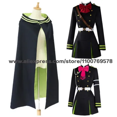 Nach Größe Anime Shinoa Hiiragi Cosplay Kostüm Mitsuba Sangu Uniform Halloween Party Cos Image