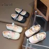 Neue Mädchen Einzelne Schuhe Modische Niedliche Prinzessin Frühling Herbst Wohnungen Mädchen Bogen Student Schule PU Leder Loafer Größe 21-35