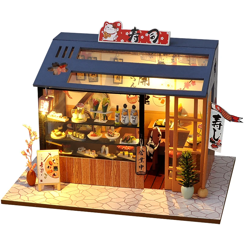 Holz 3D Puzzles Mini Puppenhaus DIY Kleines Haus Kits Montage Modell Gebäude Zimmer Schlafzimmer Mit Möbel Puppenhaus Weihnachten Geschenke