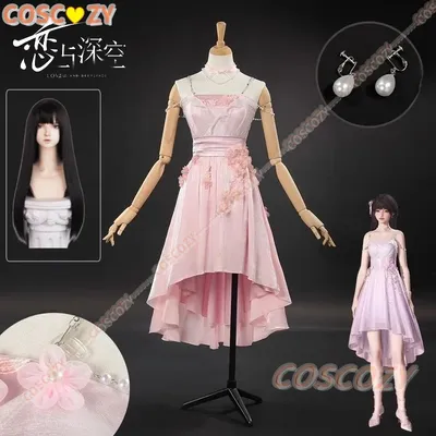 Love and Deepspace Miss Hunter Spiel Cosplay Kostüm Perücke Lolita Rosa Uniform Set Anime Kleidung Halloween Kostüme für Frauen Mann Image