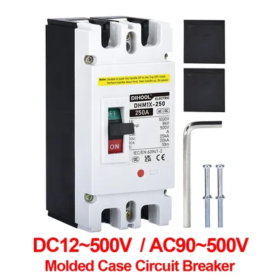 DC MCCB 500V 25KA Molded Case circuit breaker 100A 160A 200A 250A Photovoltaic PV Battery DC/AC Circuit breaker