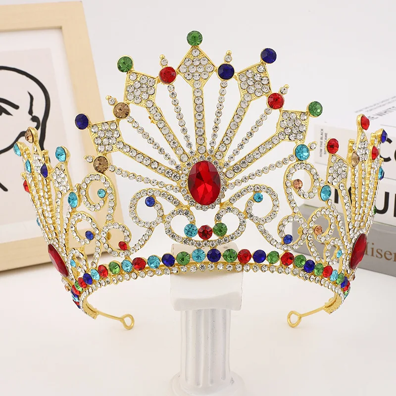 Hochzeit Festzug Haarschmuck Frauen Kristall Strass Diadem große Diademe Braut Kronen Prinzessin Königin Schmuck Image
