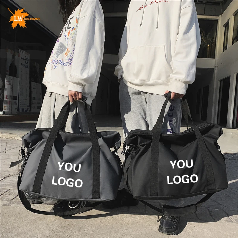 Borsa da viaggio personalizzata con logo stampato per coppie borsa a tracolla di grande capacità borsa da viaggio borsa da fitness sportiva