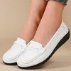 Flache Damenschuhe, modische Outdoor-Loafer für Damen, bequeme Mokassins, echte Lederschuhe für Damenschuhe