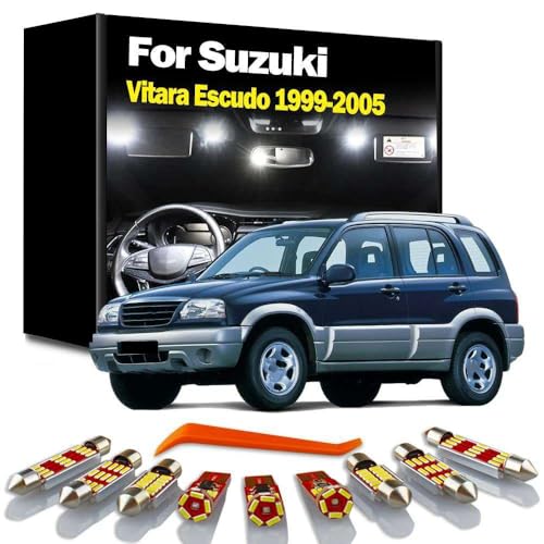 GPQAEVK 12Pcs LED Interior Map Dome Light Lamp Kit, For Suzuki Grand Vitara Escudo 1999 2000 2001 2002 2003 2004 2005 Car Led Bulb