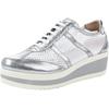 Schnürschuh HEINE, Damen, Gr. 41, silber (weiß, silberfarben), Leder, Synthetik, Textil, sportlich, Schuhe