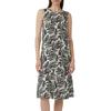 Midikleid S.OLIVER, Damen, Gr. 42, N-Gr, ecru, schwarz, Web, Obermaterial: 84% Viskose, 16% Polyamid, bedruckt, casual, regular fit kniebedeckend, Rundhals, ohne Ärmel, Kleider, mit All-Over Print