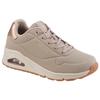 Sneaker SKECHERS "UNO GOLDEN AIR", Damen, Gr. 39, grau (taupe), Lederimitat, sportlich, Schuhe, Freizeitschuh, Halbschuh, Schnürschuh mit Metallic-Einsatz, Topseller