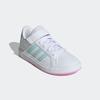 Klettschuh ADIDAS SPORTSWEAR "GRAND COURT COURT ELASTIC LACE AND TOP STRAP", Gr. 34, blau (cloud weiß, semi flash aqua, bliss lila), Synthetik, Textil, sportlich, Schuhe, Design auf den Spuren des adidas Superstar