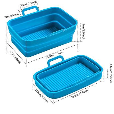 Foldable Air Fryer Silicone Baking Tray Reusable Non Stick Heat Resistant Kitchen Mat for Cooking Roasting Grilling Dishwasher Safe Accessory for Home Baking Use