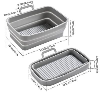 Foldable Air Fryer Silicone Baking Tray Reusable Non Stick Heat Resistant Kitchen Mat for Cooking Roasting Grilling Dishwasher Safe Accessory for Home Baking Use