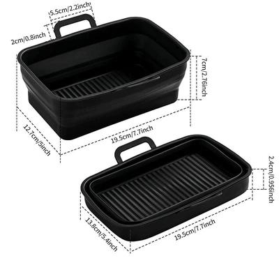 Foldable Air Fryer Silicone Baking Tray Reusable Non Stick Heat Resistant Kitchen Mat for Cooking Roasting Grilling Dishwasher Safe Accessory for Home Baking Use