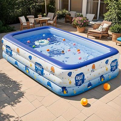 Adult Inflatable Swimming Pool with Free Inflation Tools, Large Outdoor Water Fun for Home and Family, Weekend Play, Summer Water Play