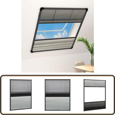 Vidaxl - Insektenschutz-Plissee für Fenster Alu 80x100 cm mit Jalousie - Fliesennetz Image