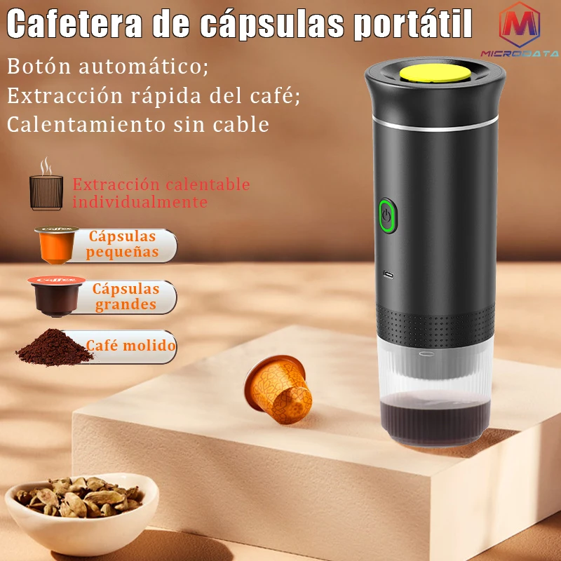 Cafetière à capsules électrique portable, machine à expresso sans fil avec pompe de chauffage, 3 en 1, cafetière de voyage en voiture