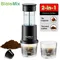 BioloMix Cafetière expresso manuelle portable 2 en 1 – Compatible avec capsules et café moulu, infusion chaude et froide, pour la randonnée