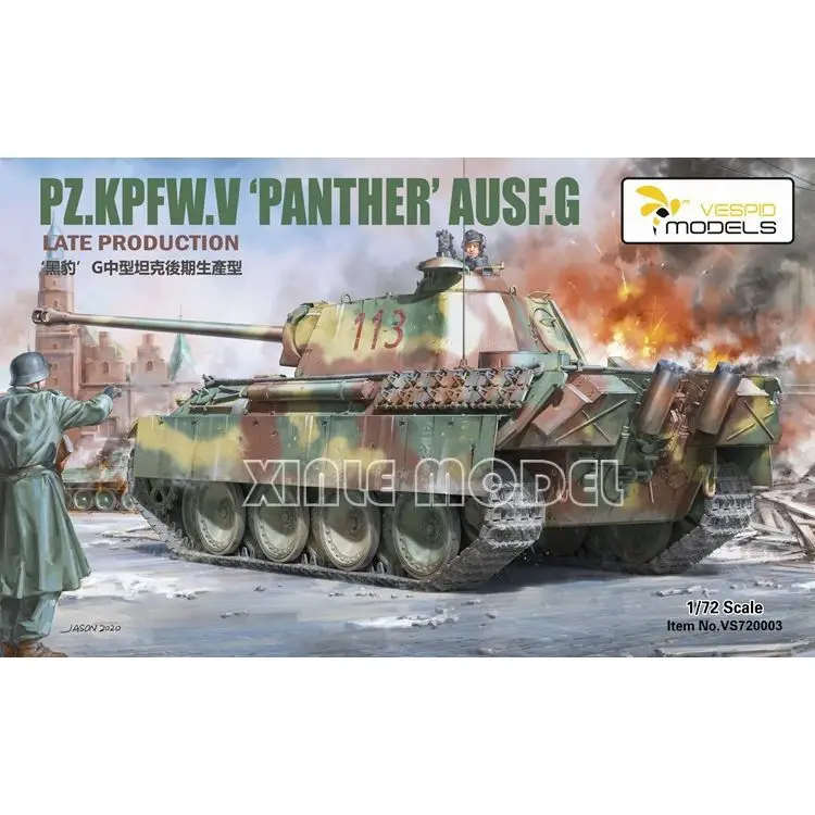 Kit modello carro armato assemblato in plastica modello Vespid VS 720003 Carro medio German'Panther 'G più alto tipo 1/72