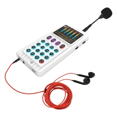 Voice Changer Portable Voice Changer Device with 8 Sound Effects Lighting Mini Live Broadcast Handheld Mic Sound Effects Machine