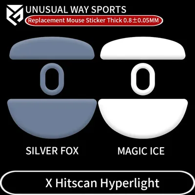 UnusualWaySports Mouse Skates Feet X Hitscan Hyperlight Cambered Surface PTFE Anti Collapse Magic Ice Pink Black Silver Fox