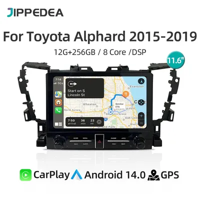 2K Android 14.0 CarPlay GPS Navigation 4G WiFi Bluetooth Multimedia Player Car Radio For Toyota Alphard 30 Vellfire 2015-2019