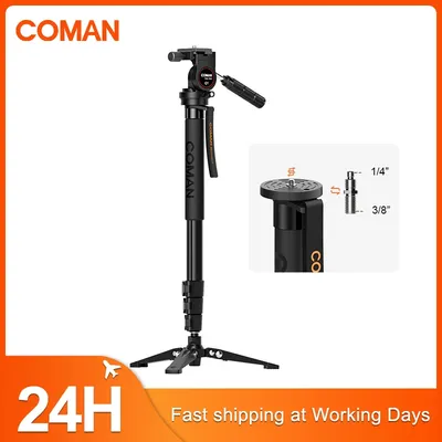 COMAN KX3030 Lightweight Monopod Aluminium DSLR Camera Tripod Camera Mount Adapter Support Monopod For Canon Nikon Sony Camera