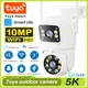 10MP Tuya Doppia Lente Wifi Telecamera PTZ Esterna 4K Wireless Doppio Schermo Telecamera di Sicurezza Auto Tracking di Sorveglianza Alexa/Goggle Cam