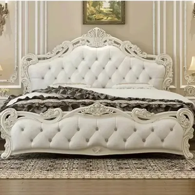 White Modern Frame Bed Waterproof Platform Large Daybed Headboards Double Bed Bedroom Full Size Camas Matrimoniales Furniture