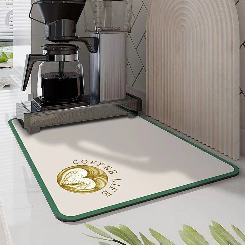 Kitchen Super Absorbent Draining Mat for Dishes, Cup Mat, Fast Drying, Non-Slip, Easy to Clean, Protects Kitchen Countertop from Water, Heat, and Spills