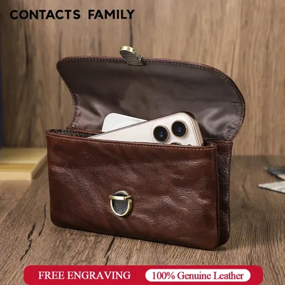 Echtes Leder Handy Gürteltasche für 5,4–6,9 Zoll Handy Männer Flip Handy Holster Hülle Gürtelclip Tasche für iPhone 17 Samsung S25