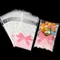 50Pcs Pink Bow Design Candy Bag OPP Self-sealing Cookie Gift Packaging Bag Snack Baking Packag Birthday Wedding Party Supplies