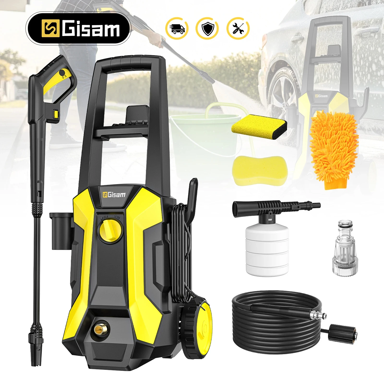 G perfil 180 Bar 2200 W Elektrische Hochdruckreiniger Auto Waschmaschine Pistole Garten Waschen Wasser Waschen Spritzpistole 180 ° Verstellbare Düse