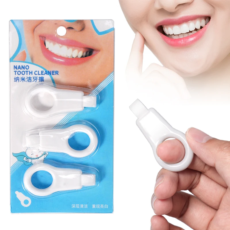 3 teile/satz Zahn Bleaching Reiniger Nano Schwamm Kopf Wischen Zahn Reinigung Streifen Mundpflege Zahnstein Entferner Zähne Reiniger Dental Werkzeuge Image
